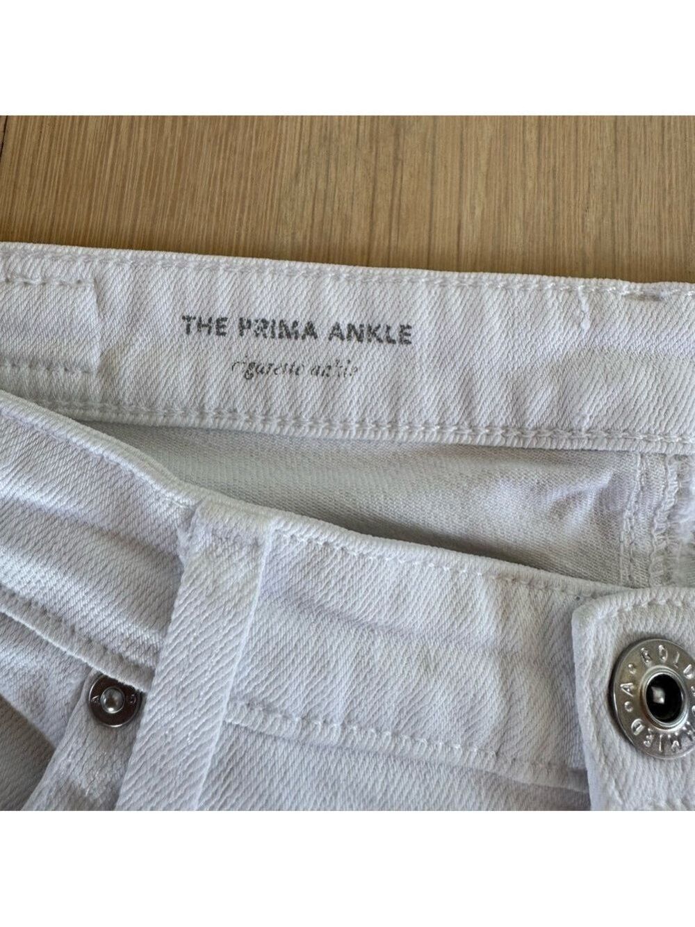 Ag Adriano Goldschmied The Prima Ankle Cigarette Ankle Jeans White Size 27R - Picture 10 of 13